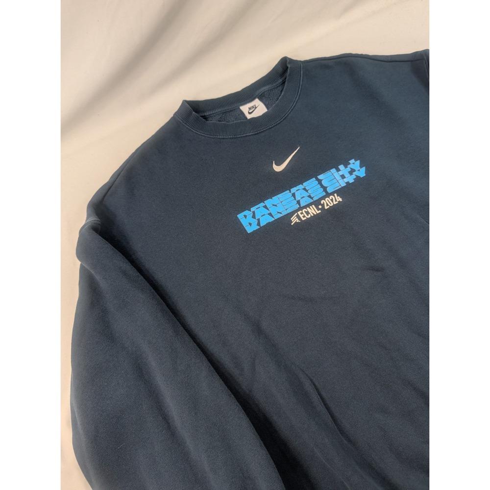 Nike Kansas City ECNL Heavy Crewneck Sweatshirt Blue Men's Large Soccer
